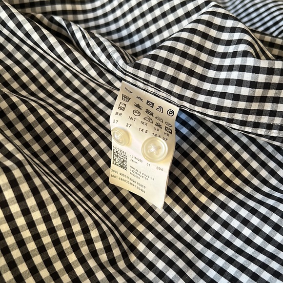 Hugo Boss Black and White Check Dress Shirt - Picture 5 of 5